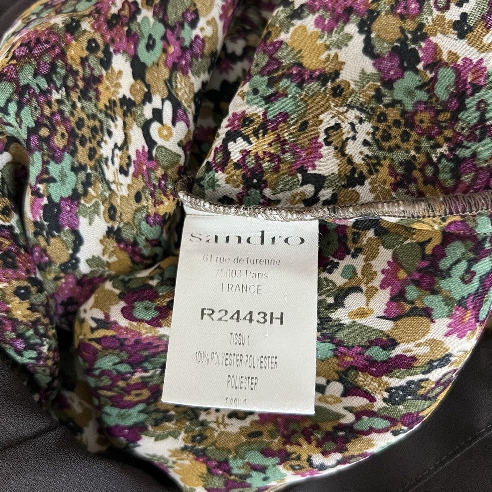 Sandro Dress Womens Size‎ 1 Multicolor Floral Midi Cocktail Boho Designer - Picture 9 of 9